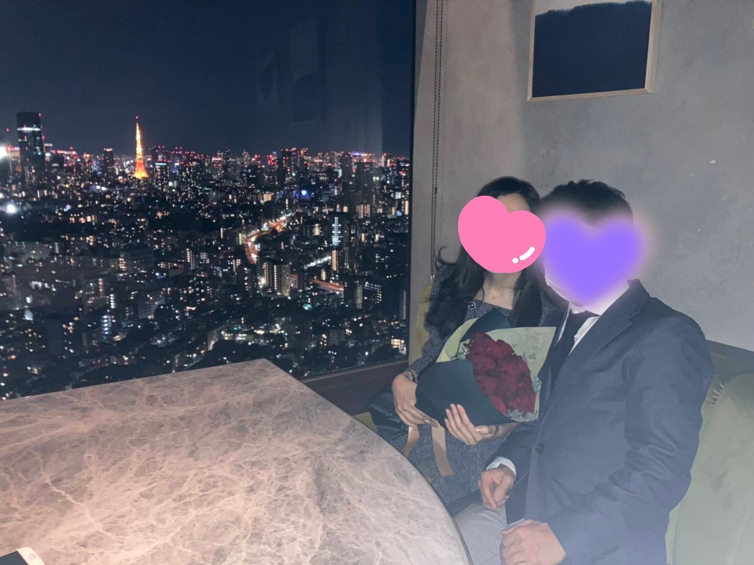 夜景と薔薇のプロポーズ💗お姫さま婚
